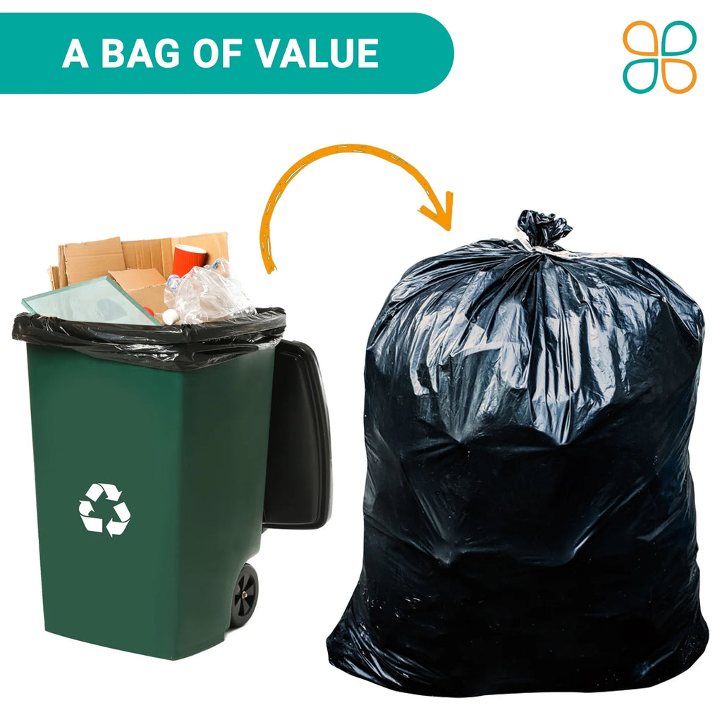 PlasticMill 42 Gallon, Black, 1.5 MIL, 33x48, 100 Bags/Case, Garbage Bags / Trash Can Liners.