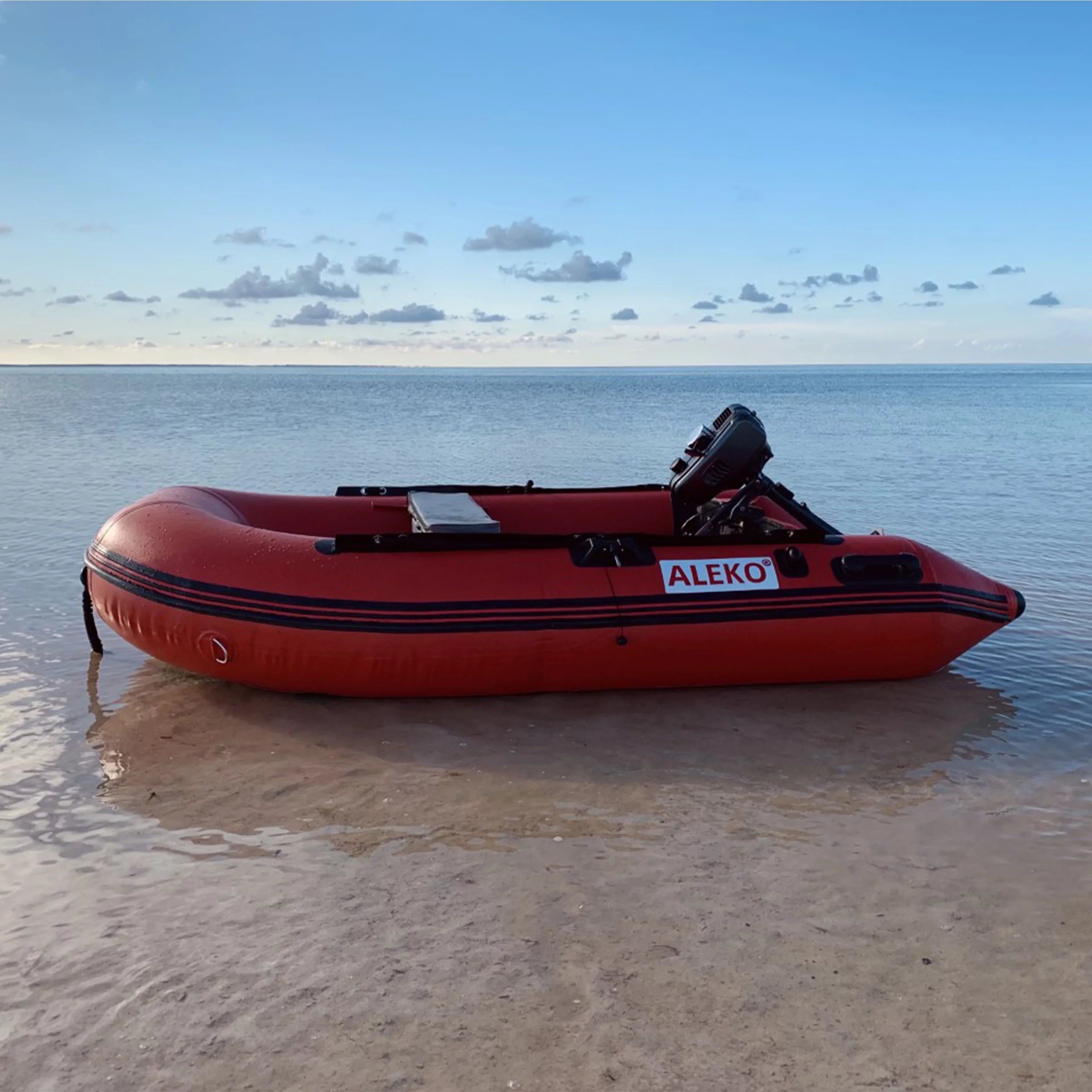 ALEKO Inflatable Craft with Air Deck Floor - 10.5 Ft - Red