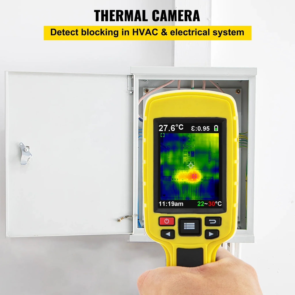 VEVOR Thermal Imaging Camera, 60x60 (3600 Pixels) IR Resolution Infrared Camera with 2.8" Color Display Screen, Built-in SD Card and Li-ion Battery, HVAC, Electrical System Automatic Detect