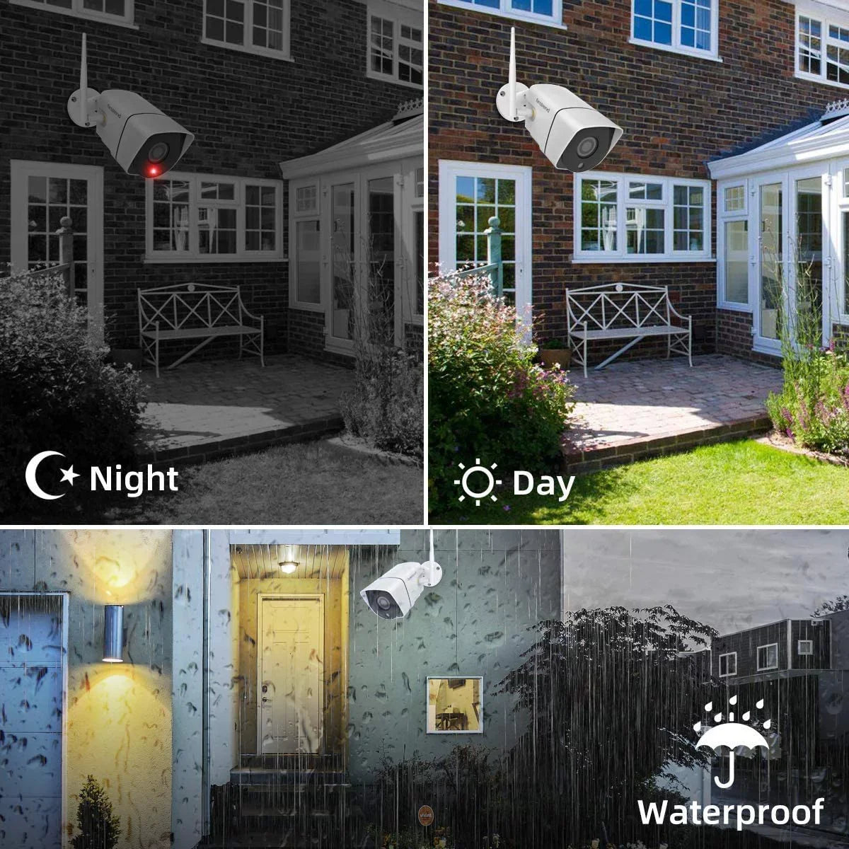 Security Camera System Wireless,Firstrend 1080P 8CH Wireless Home Security Systems with 4pcs 3MP Full HD Cameras 1TB HDD Night Vision Motion Detection Free App Indoor Outdoor Video Surveillance