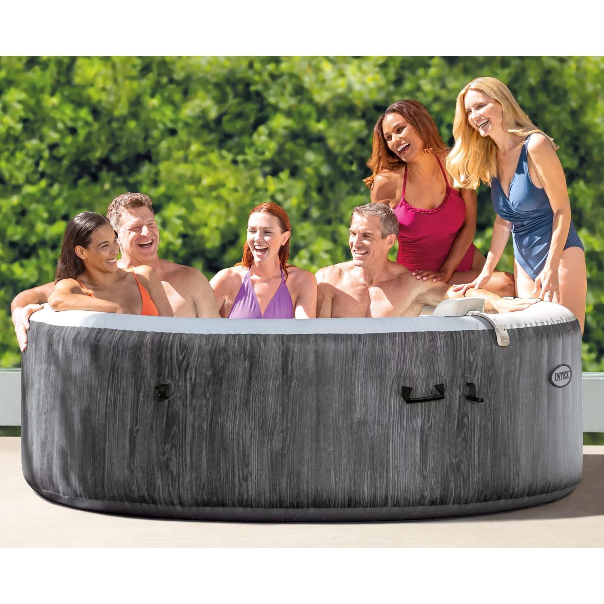 Intex PureSpa Plus Inflatable Bubble Jet Hot Tub & Non-Slip Seats, (2 Pack)
