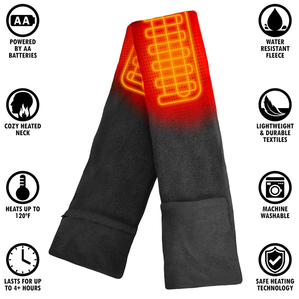 ActionHeat AA Battery Heated Scarf - Grey - One Size
