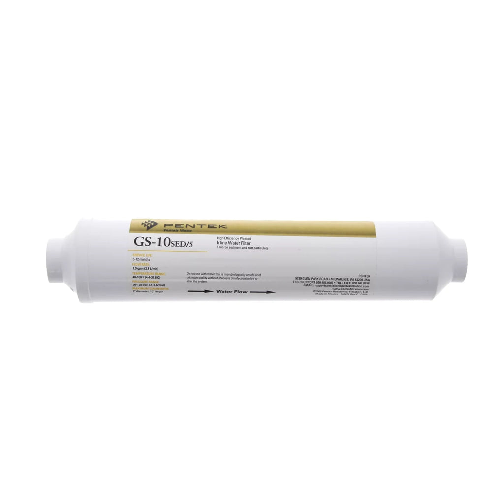 Pentek Inline 5 Micron Sediment Water Filter 1/4 Quick Connect - 255579-43