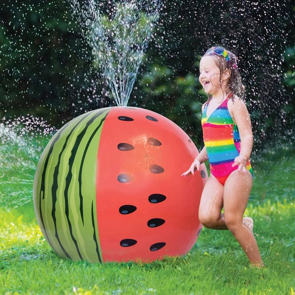 Intera Mega Melon Ball Jumbo Sprinkler, 35.5” Watermelon Inflatable Sprinkler Toys Kids Toddlers