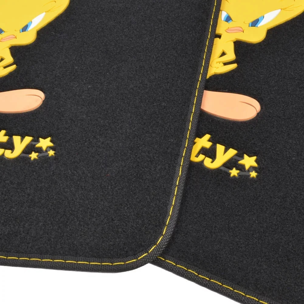 BDK Looney Tunes Tweety Bird Car Seat Shield with Floor Mats Full Set - Holiday Car Auto Accessories Gift Set