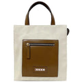 Pre-Owned Marni Tote Bag Natural White Brown SHMP0068Q0 P2994 Canvas Leather MARNI Handbag Bicolor Ladies (Like New)