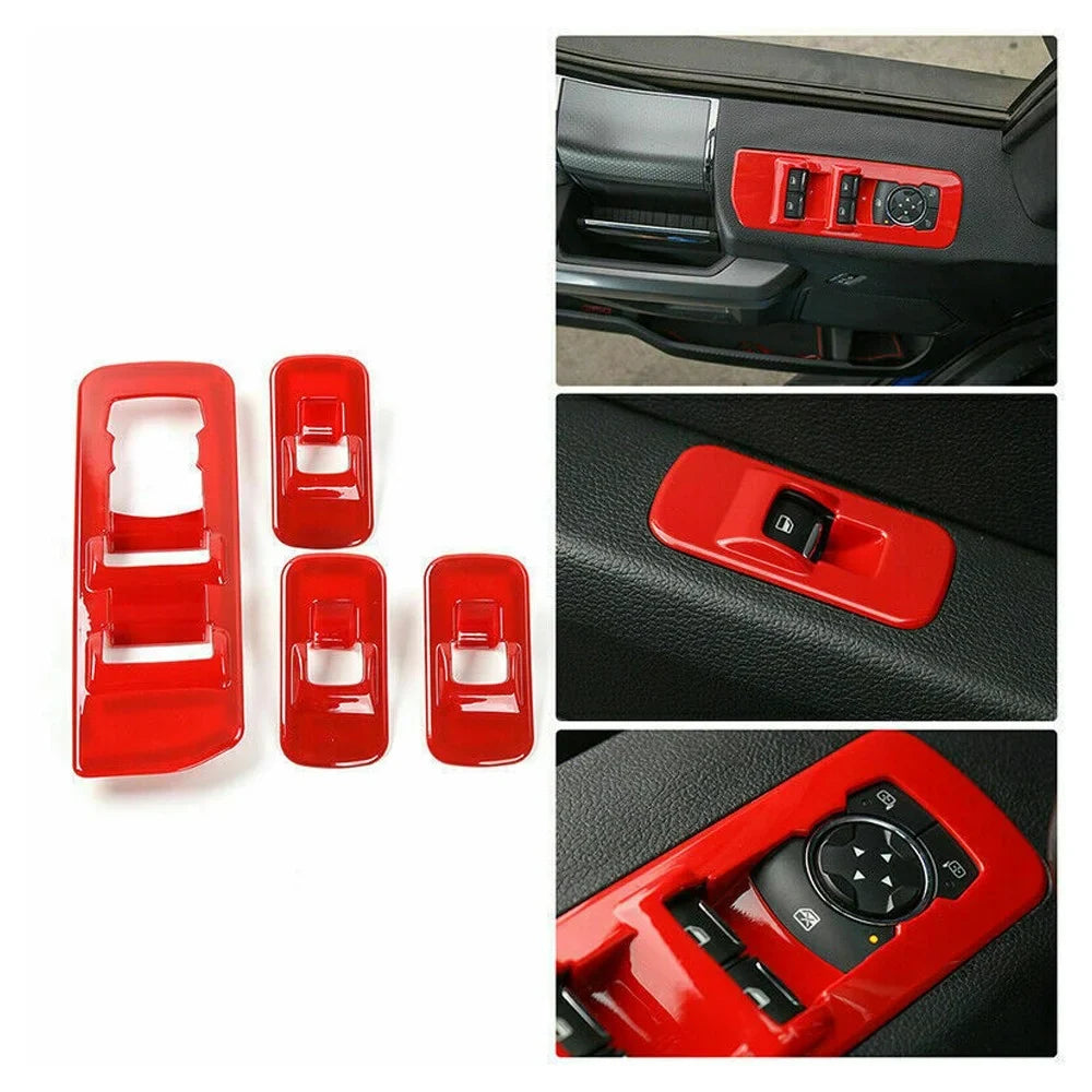 Teledu F150 Red 28pcs Full Interior Set Center Console Protection Trim Kit
