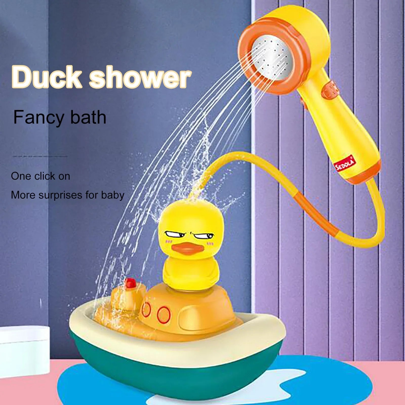 YHAIOGS Baby Shower TOys, Electric Water Spray TOys, 3 Kinds of Revolving Ship Ducks