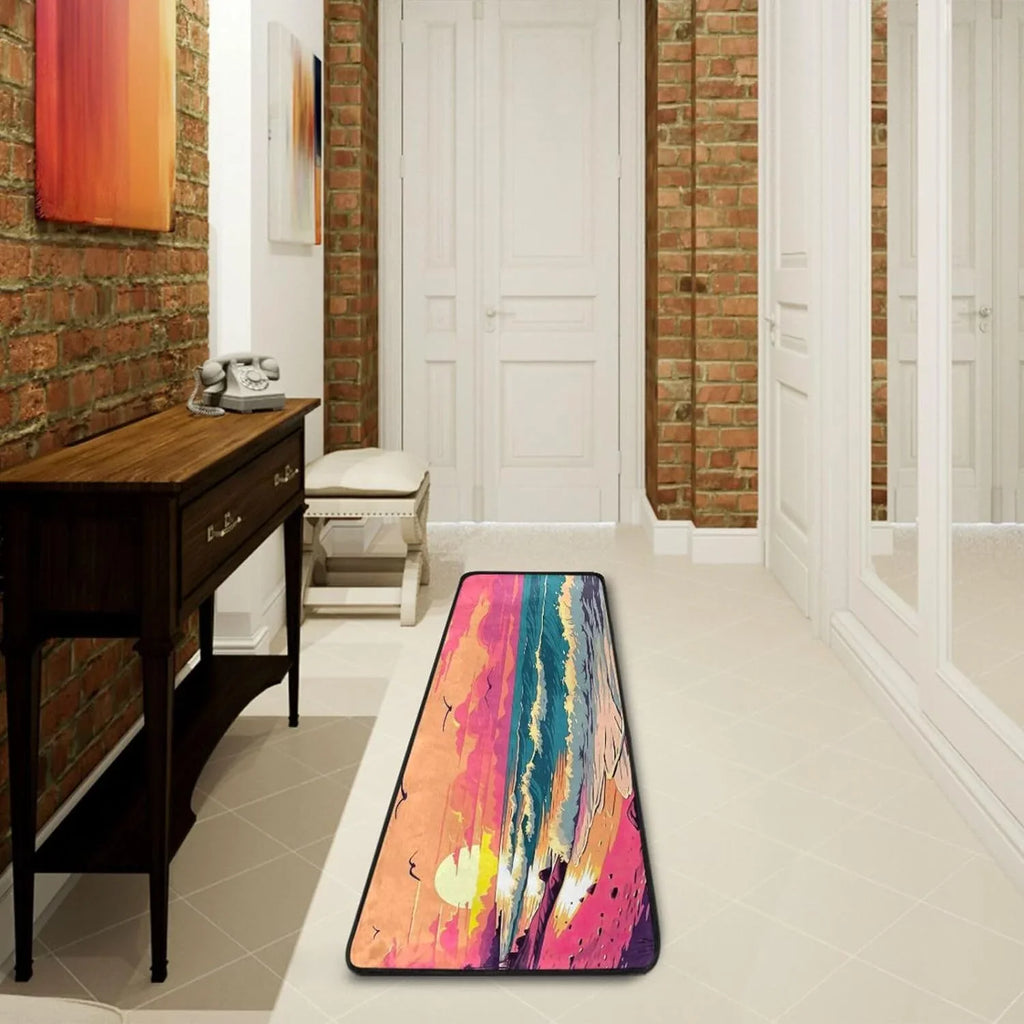 Coolnut Ocean Waves Non-Slip Runner Rug Area Rug Washable Rectangle Rug Bedroom Living Room Bathroom Hallways 72x24 Inches#10 Home Decor