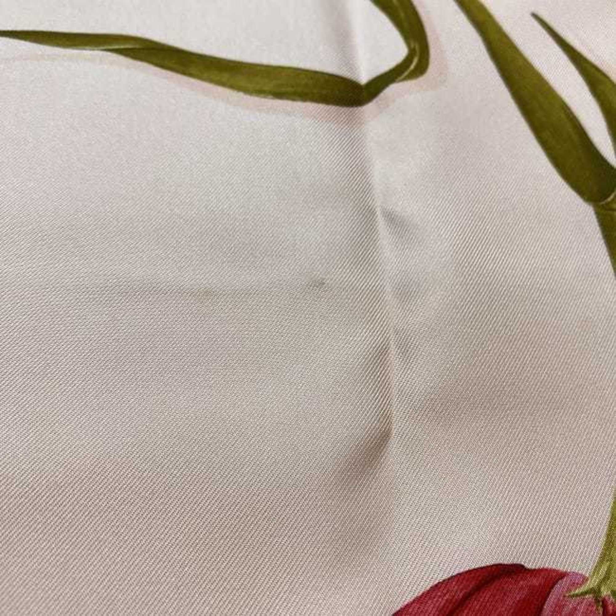 Pre-Owned Salvatore Ferragamo Scarf Pink Yellow 100% Silk Flower Women's Fashion Accessories (Good)