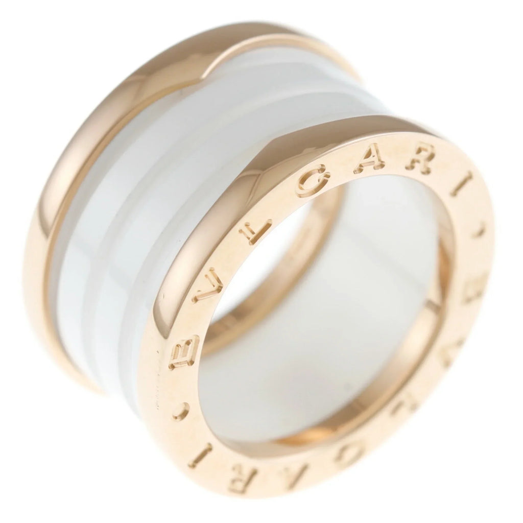 Pre-Owned Bvlgari B Zero One B-zero.1 4 Band White Ceramic Ring No. 10 18K Women's BVLGARI (Good)