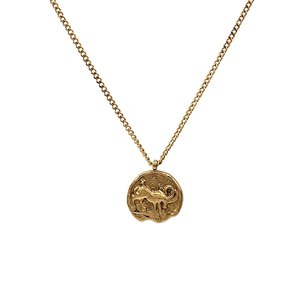 Blue Box Boutique Inc Gold Stainless Steel Capricorn Zodiac Pendant Necklace Women, Teens | Horoscope, Birthday Gift