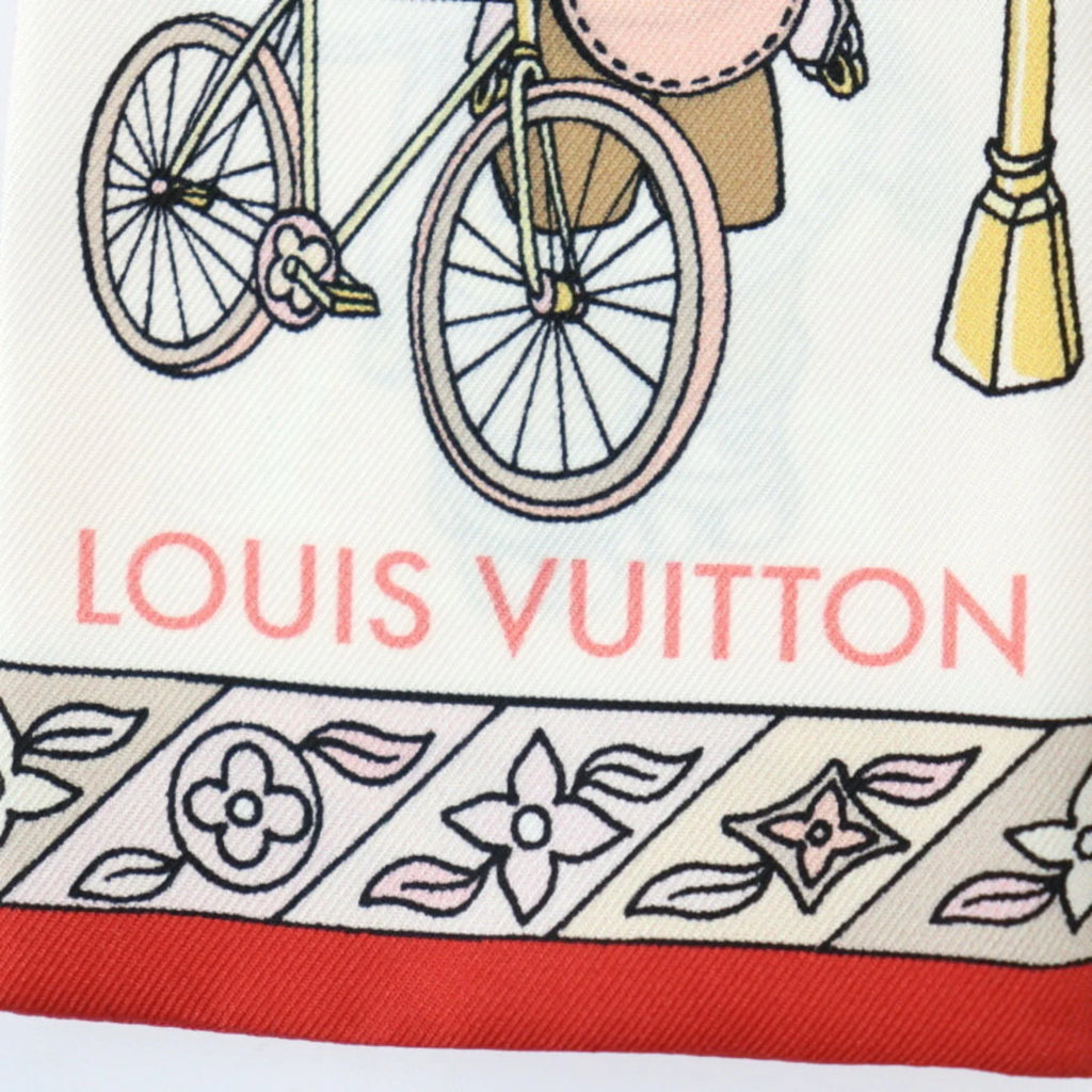 Pre-Owned LOUIS VUITTON Bandeau Hide and Seek Vivienne Monogram Scarf M77780 Silk Rose Multicolor Ribbon Vuitton (Like New)