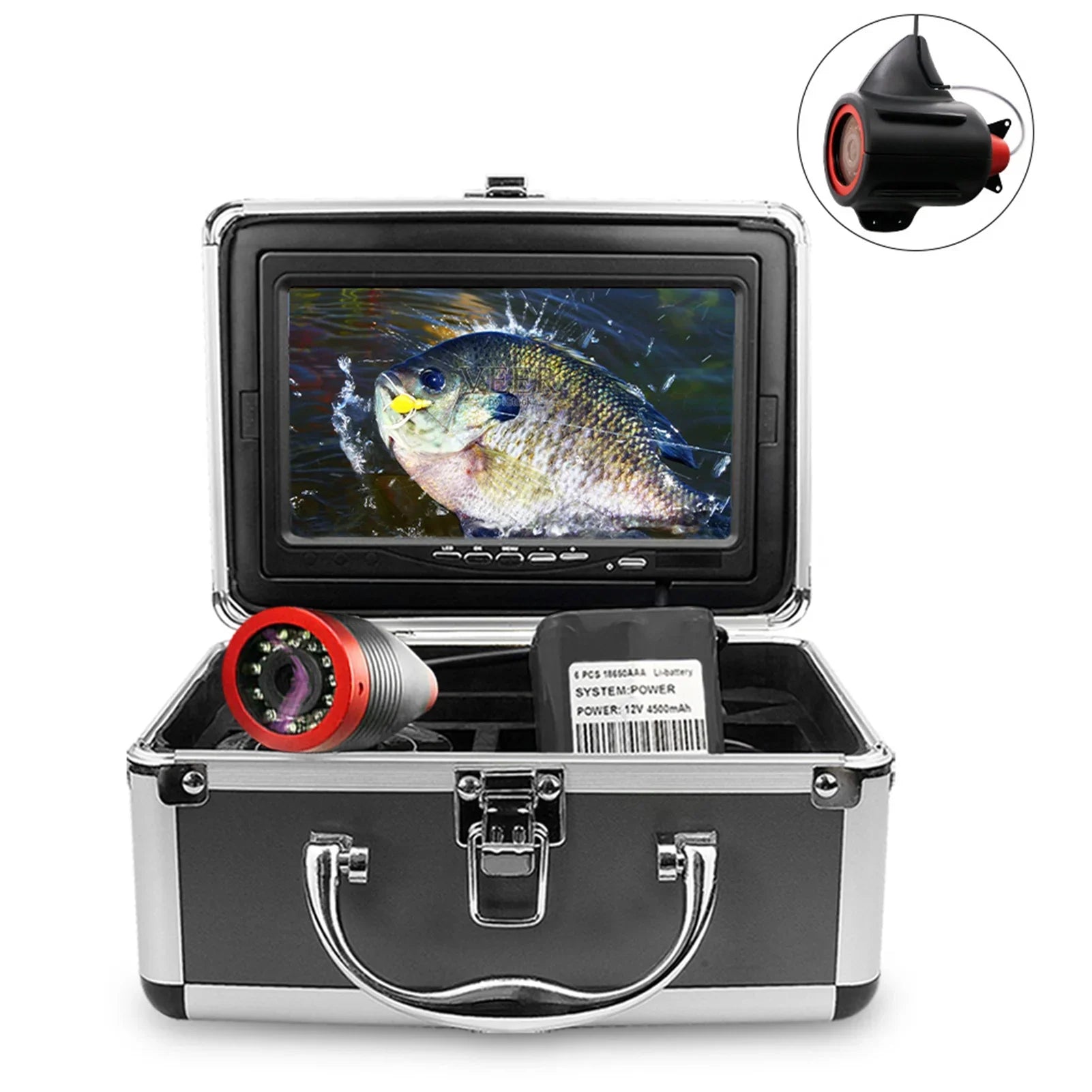 Erchang 7 Inch DVR Underwater Fishing Camera Portable Video Fish Finder Lake Sea Fishing, Compact and Lightweight, Convenient Traveling Anglers