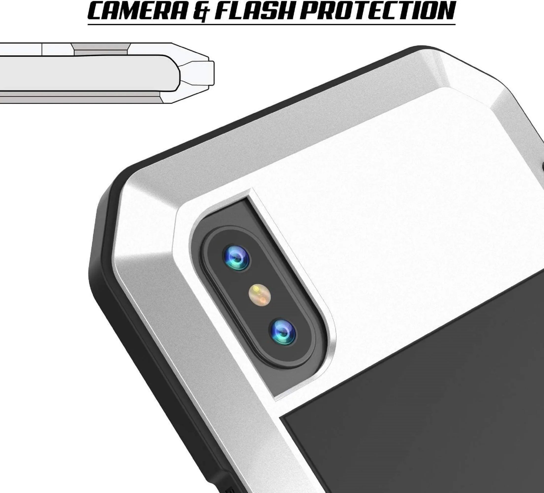Gorilla Glass Aluminum Metal iPhone 6 Plus Case (Black) Heavy Duty Military Grade Shockproof and Scratch Protection, Rugged Outdoor Travel