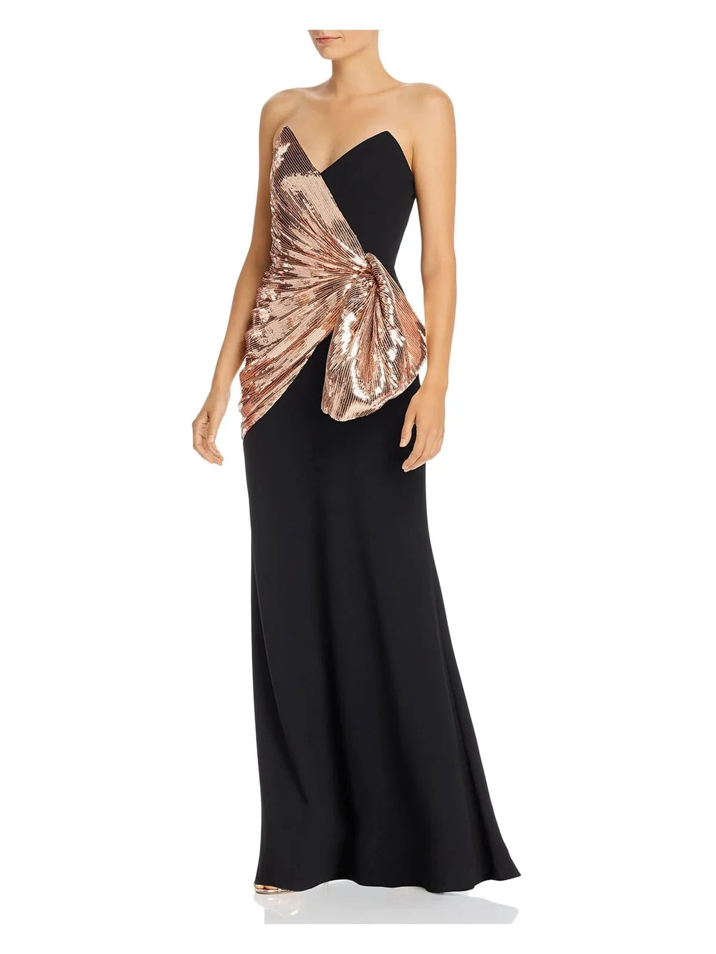 JILL STUART Womens Black Full-Length Fit + Flare Formal Dress Size: 6