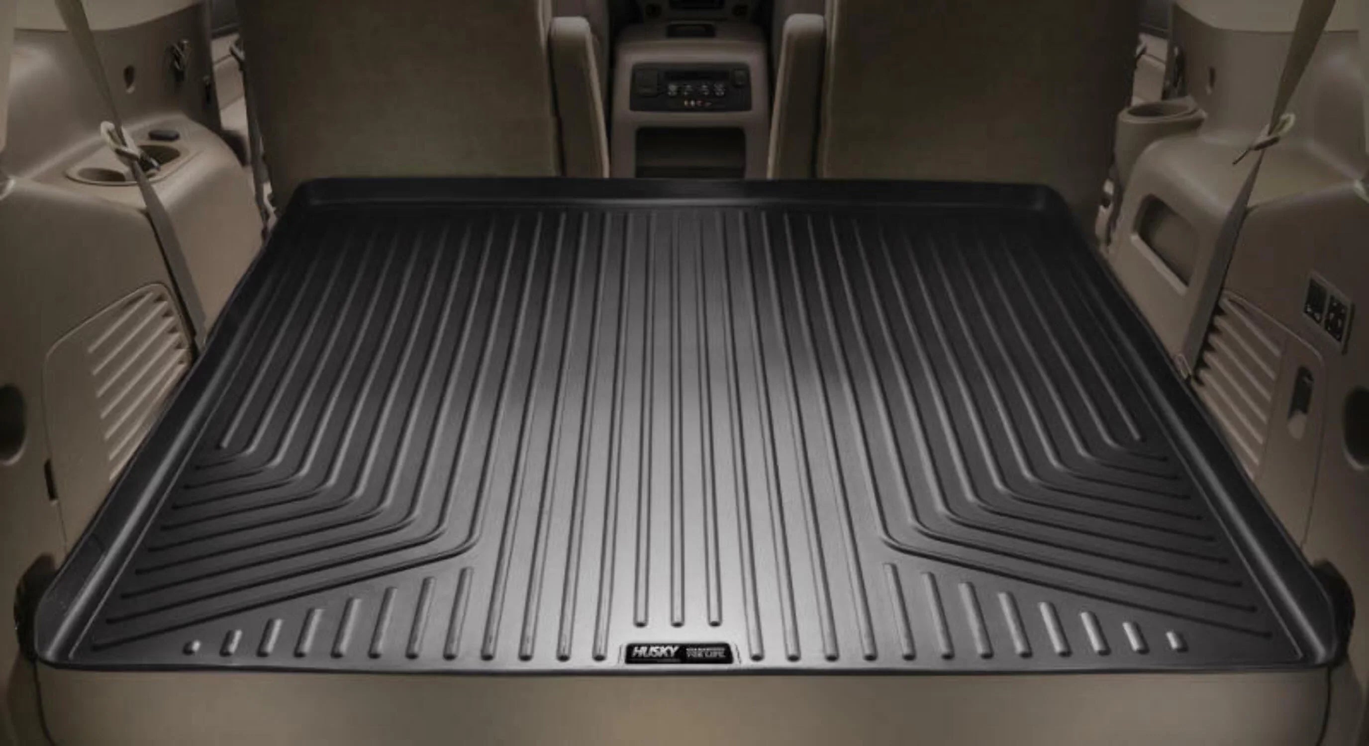 Husky by RealTruck beater Series Cargo Liner Behind 3rd Seat Black with 11-19 Ford Explorer; behind and under upright 3rd Seat