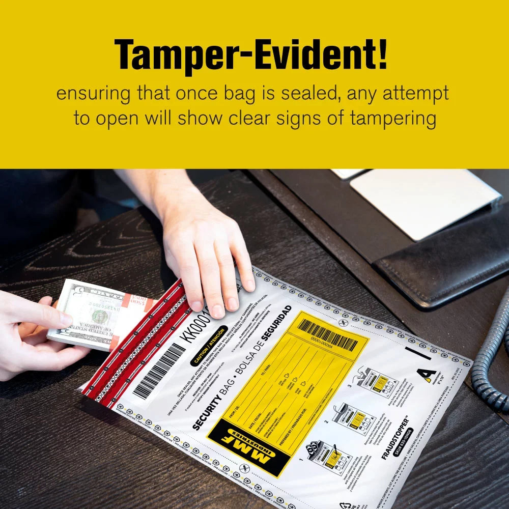 MMF 2362010N06 Bag Tamperevident Deposit - 9 X 12 Inches - White