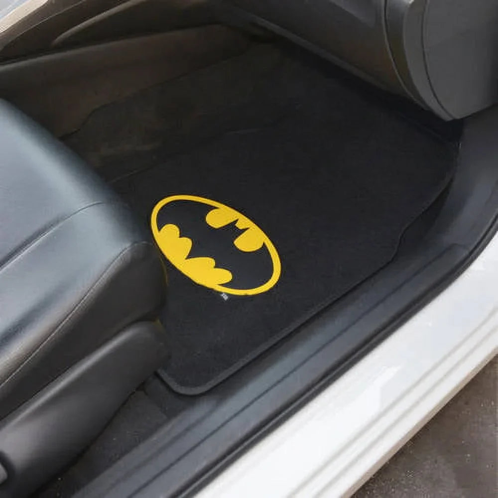 BDK Batman Seat Shield with Floor Mats Full Set, Holiday Car Auto Accessories Gift Set