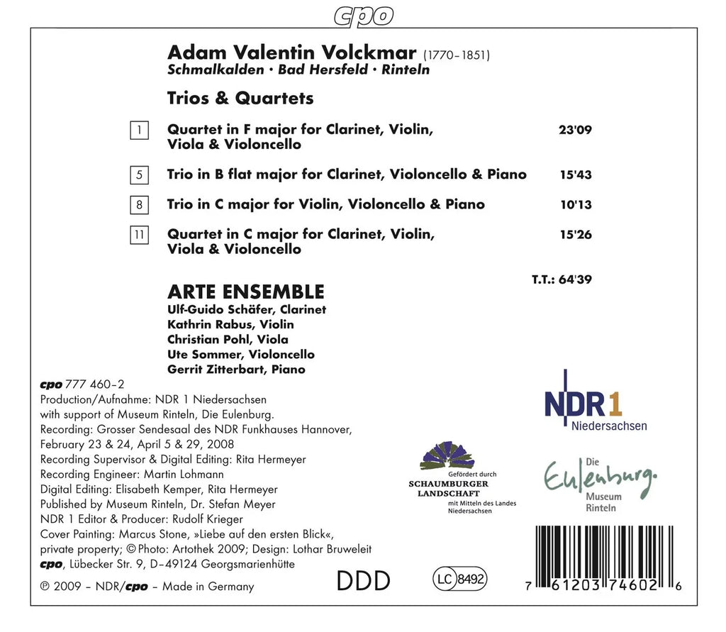 Arte Ensemble Hannover - Trios & Quatets - Classical - CD