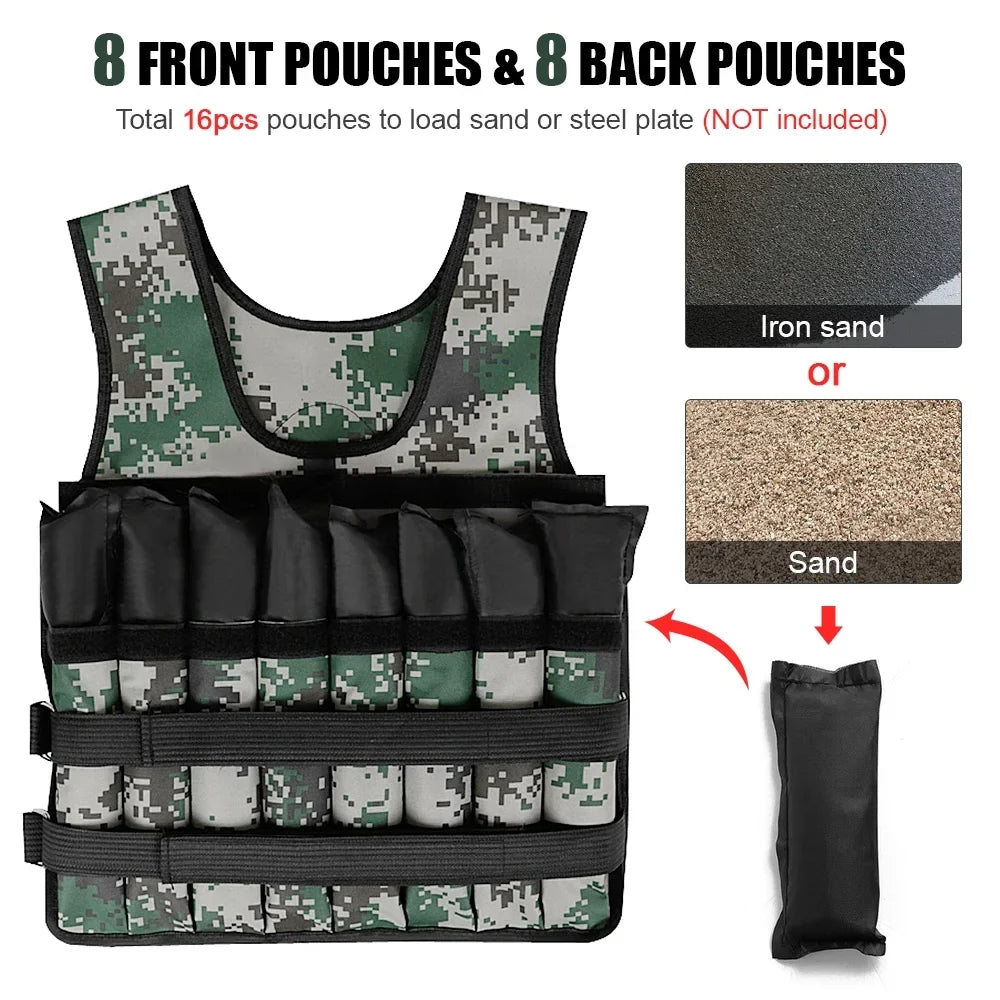 Apexeon Adjustable Weighted Vest Exercises and Fitness - Enhance Muscle Building and Weight Loss Efts