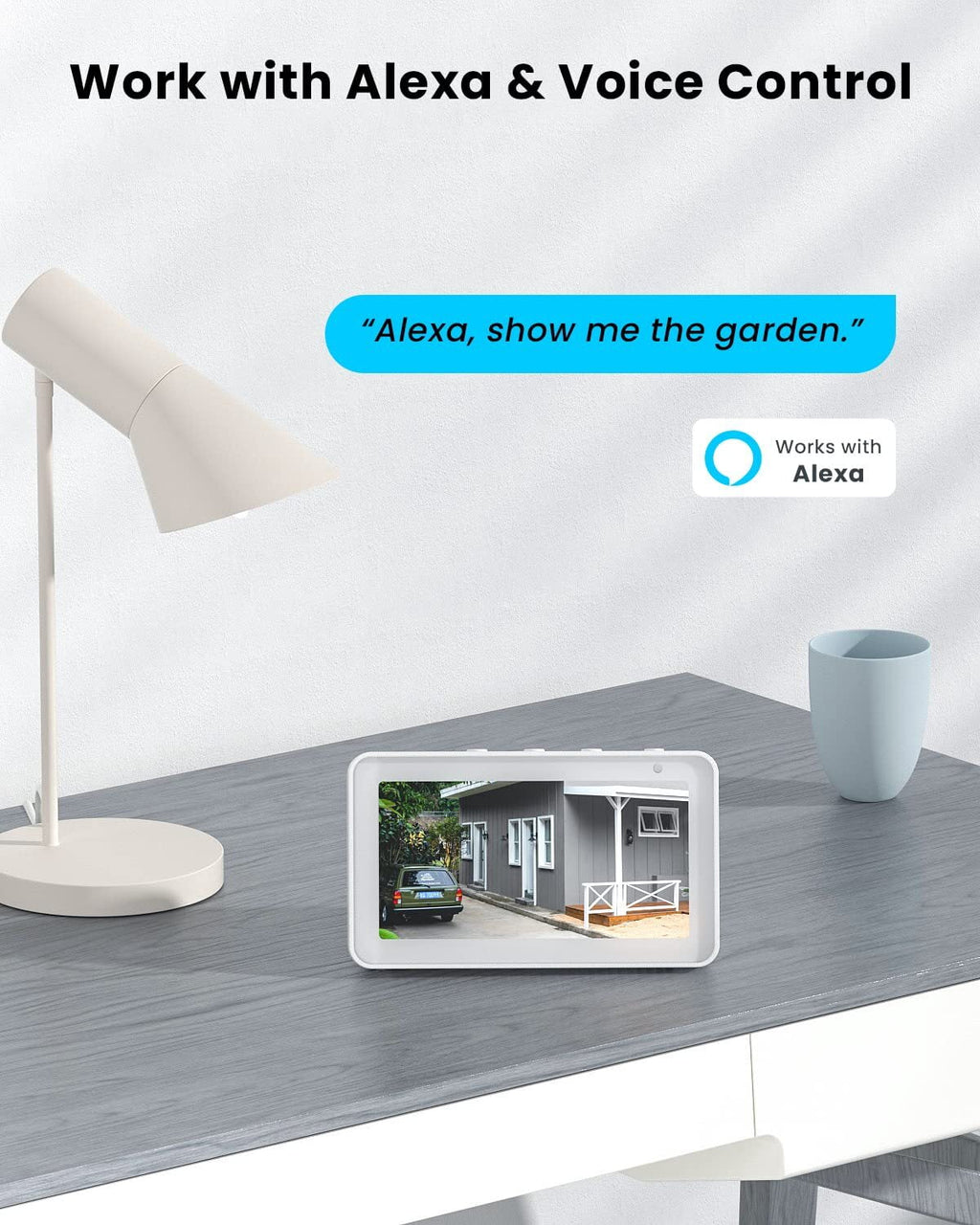 Solar Outdoor Wireless Security Camera WiFi, Spotlight & Siren, PTZ 360° View, 2K/3MP Color Night Vision, Outdoor Surveillance Camera with PIR Motion Detection, Work with Alexa