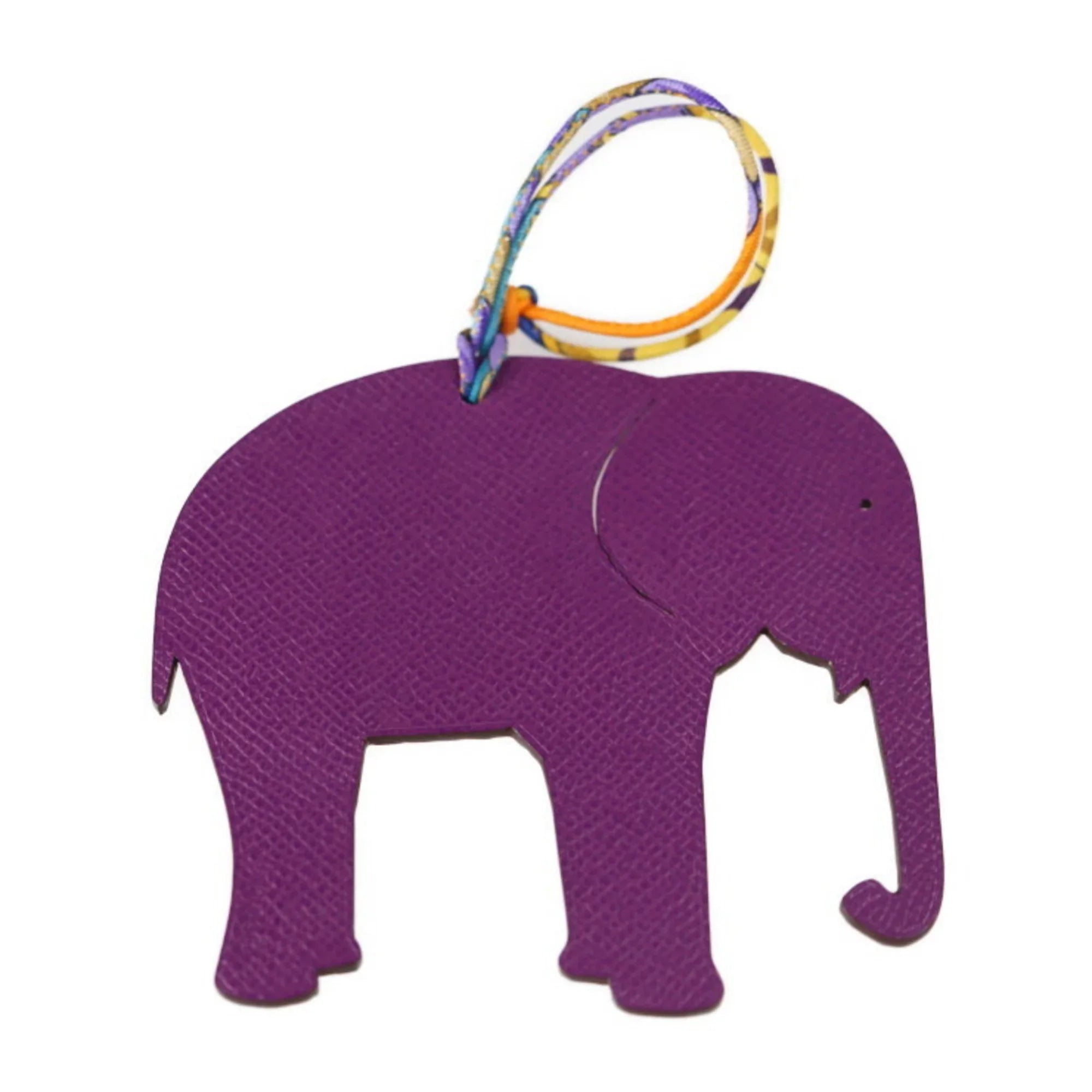 Pre-Owned HERMES Hermes Petite H Charm Taurillon Clemence Vaux Epsom Orange Purple Elephant Bag (Good)