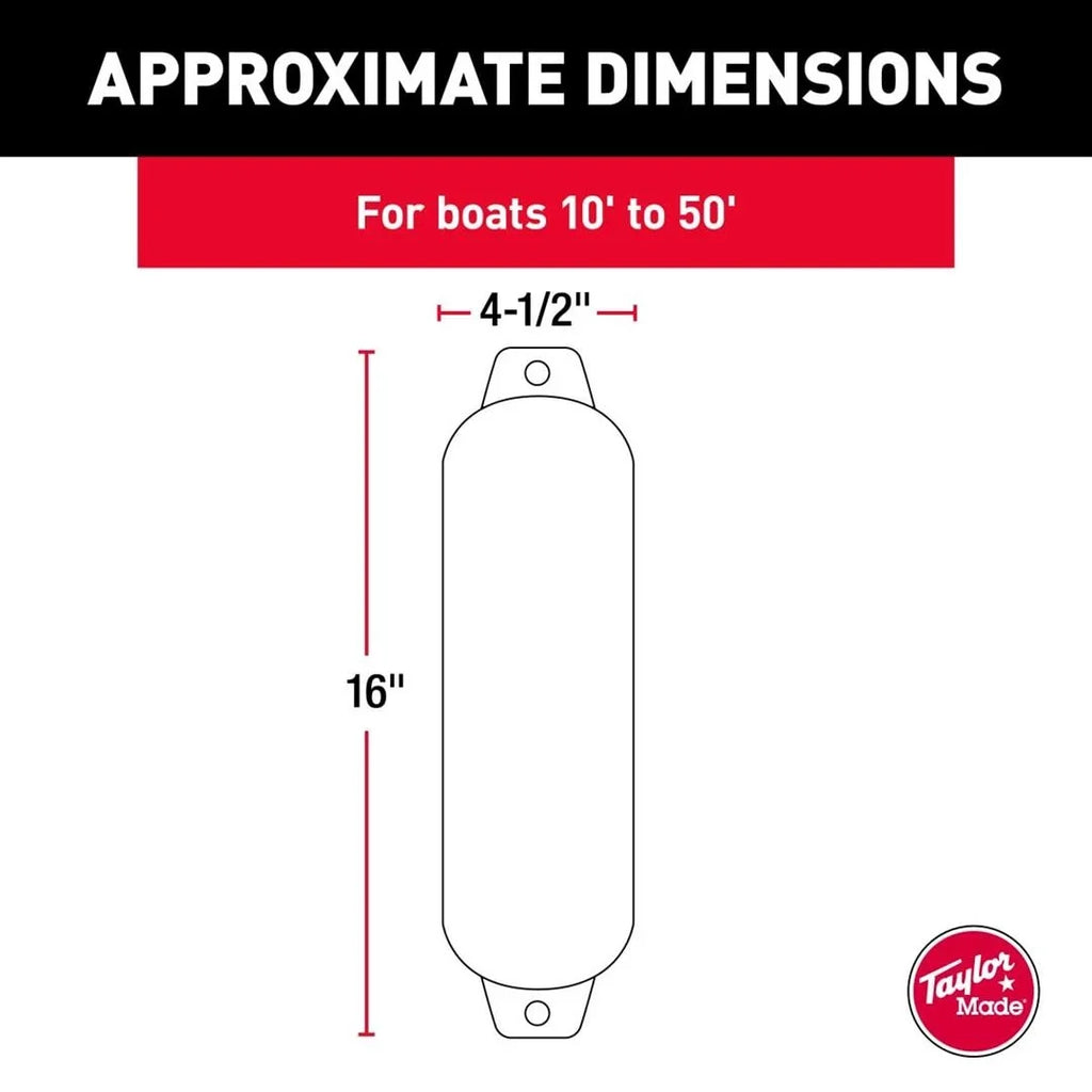 Taylor Made 54327100 Hull Guard Inflatable Vinyl Fender - Blue - 4.5 in. x 16 in.