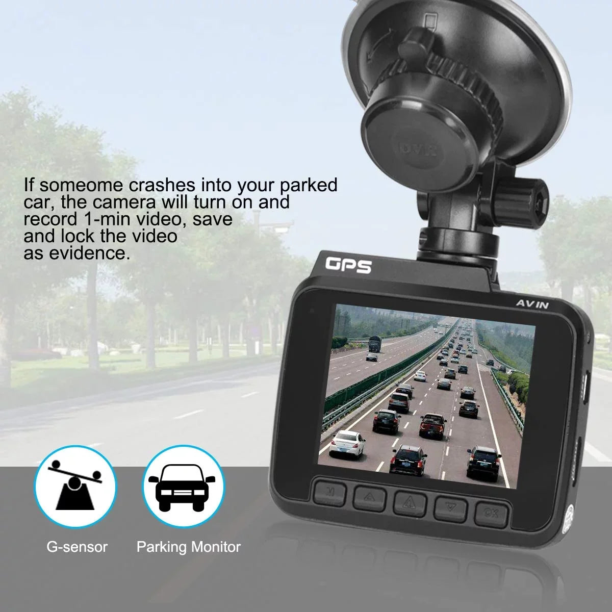 Iseebiz Dash Cam Built-in WiFi GPS, 2160P 24FPS Driving Recorder Car Dashboard Cam, App View, Novatek Chip, WDR, G-Sensor, Motion Detect, 150° Wide Angle, Loop Record, Parking Mode