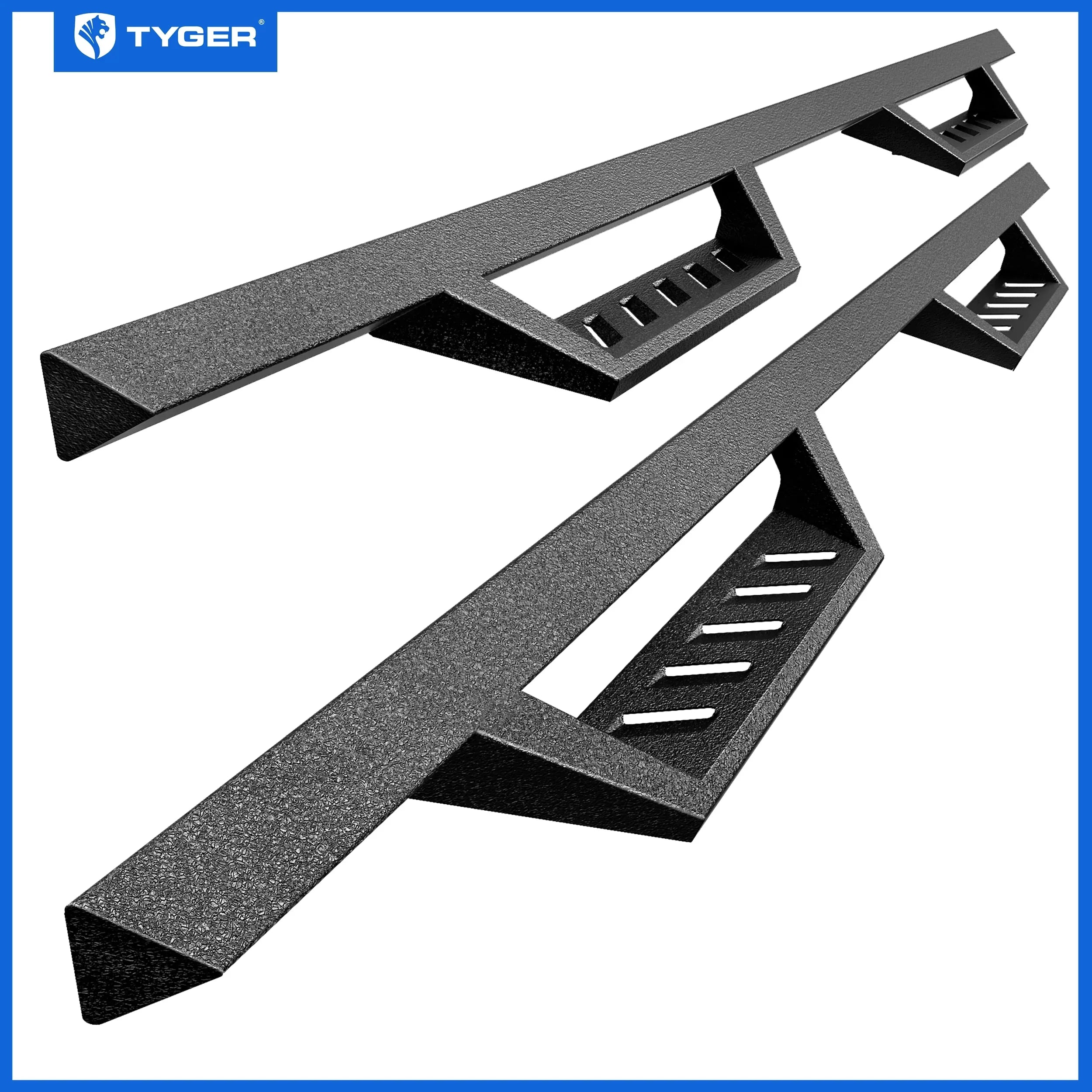 Tyger Auto LanderX Running Board with 2009-2018 Dodge Ram 1500; 2010-2024 2500 3500; 2019-2024 Classic | Crew Cab | TG-LX3D82348 | Drop Step Side Step Rail Nerf Bars