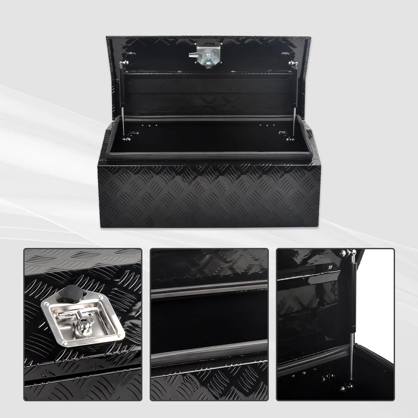 FGJQEFG 30 Inch Aluminum Trailer Tongue Tool Box RV Storage Organizer w/ Lock 30x13.2x13.5 Inch