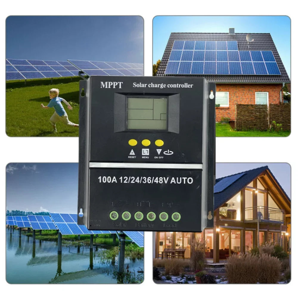 Lixada Solar Controller Automatic Voltage Identification Rechargeable Battery Leadacid Cell LCD Display Off-grid Electrical Power Generating Systems