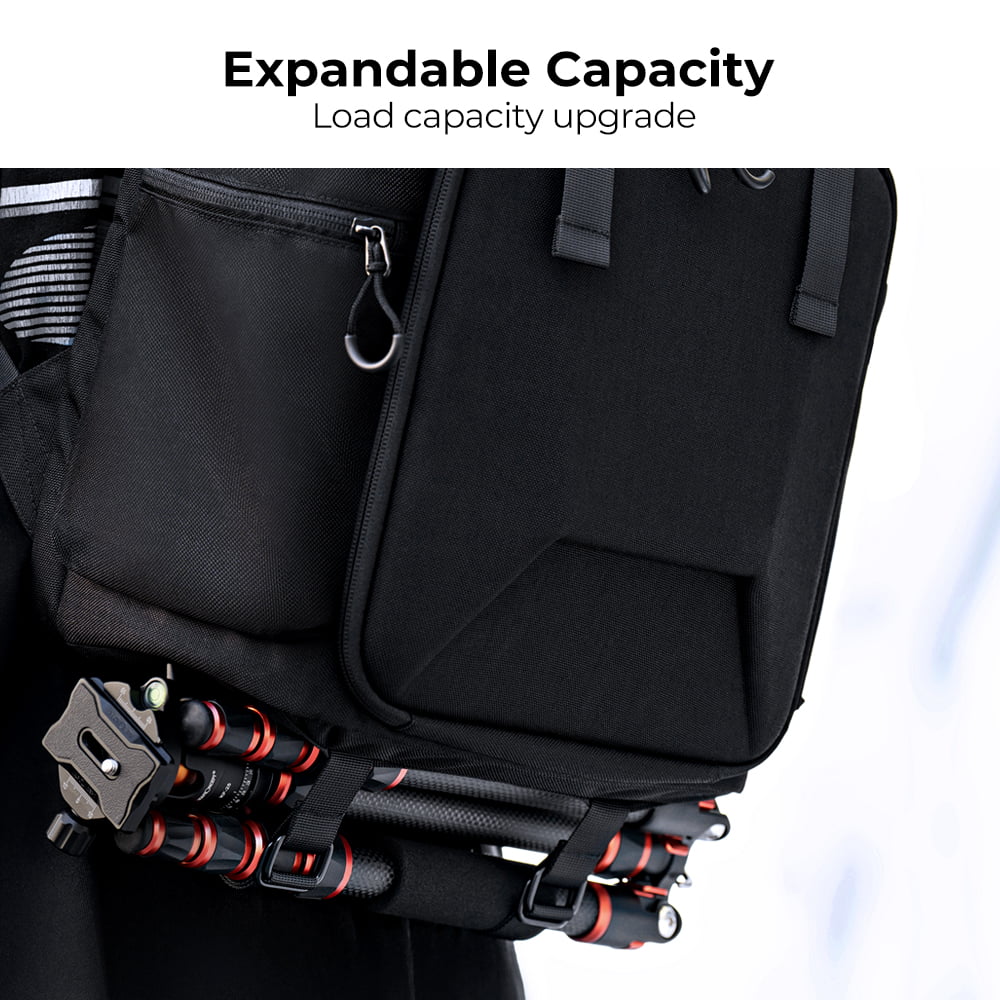 K&F CONCEPT Hard Shell Camera Backpack Waterproof SLR/DSLR Camera Bag 22L Large Capacity Photography Bag with 15.6 Inch Laptop Compartment Rain Coating Women Men Photographers