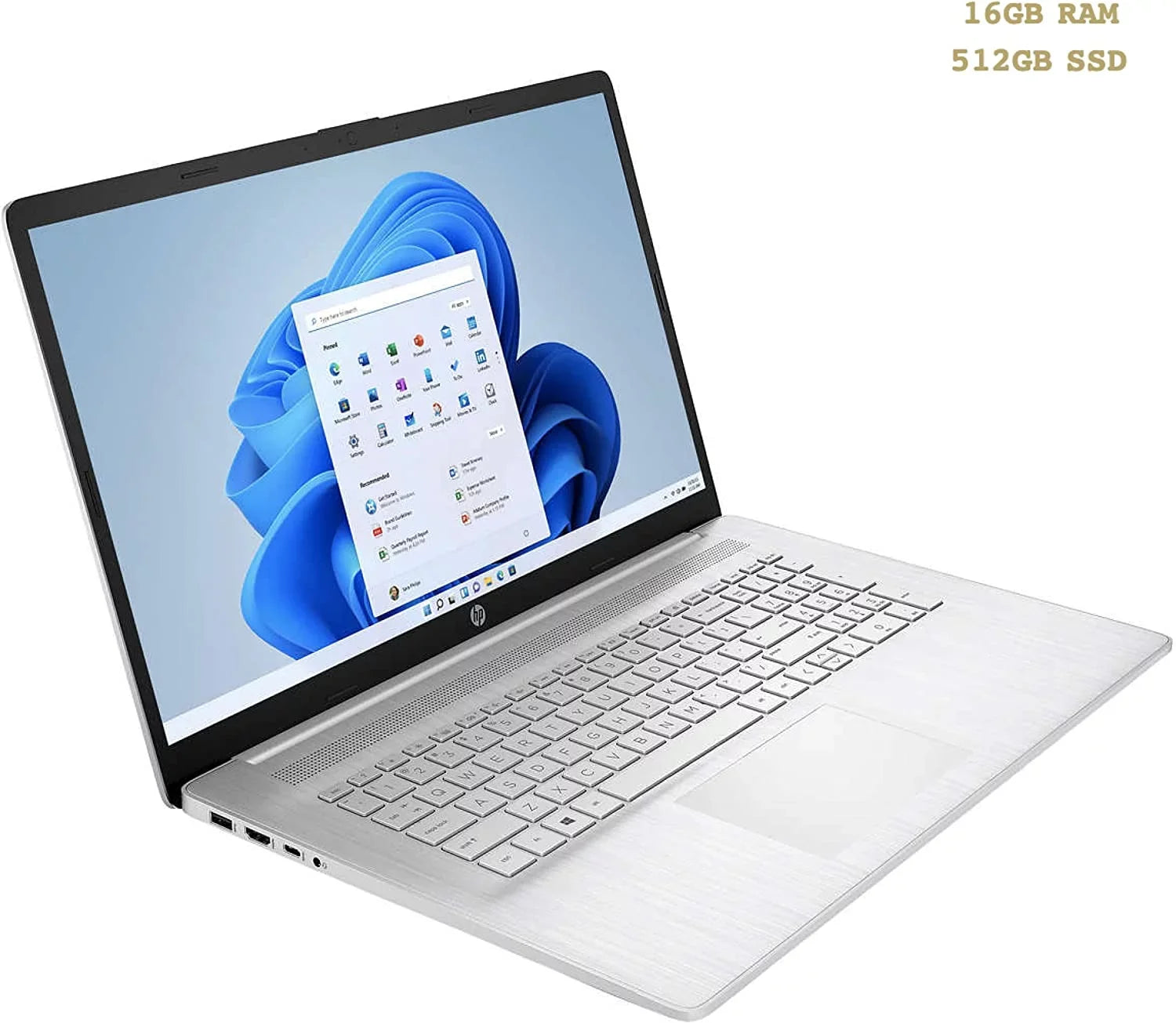 New HP 17 Laptop,17.3" HD Touchscreen Laptop,Intel Core i7-1355U Processor,16GB RAM 1TB SSD,Intel Iris Xe Graphics,Backlit Keyboard,Webcam,HDMI,Wi-Fi ,Bluetooth , Windows 11 Home,Silver