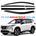 GrandWheel Co Smoke Tinted Tape-On Side Window Vent Visor Deflectors Rain Guards with Nissan Rogue 2021-2024 - 6pcs. GW0299