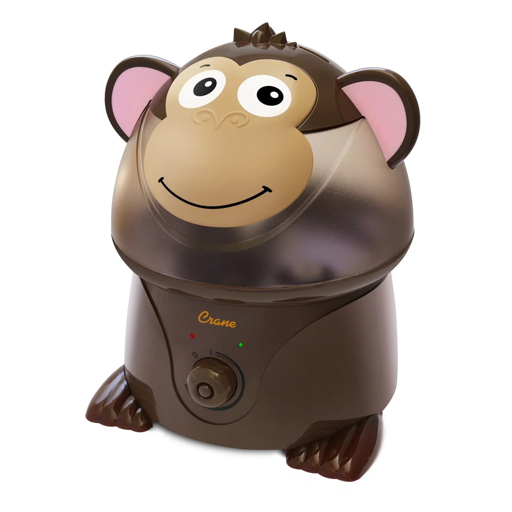Crane Adorable Ultrasonic Cool Mist Humidifier Kids, 1 Gallon, 500 Sq Ft Protection 24 Hour Run Time - Monkey