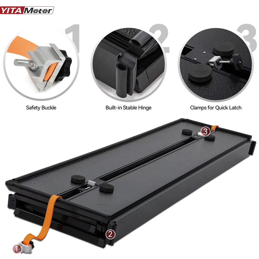 Ledkingdomus 8 ft 96.3" Bed Tonneau Shield Soft Quad-Fold 2002-2023 Dodge Ram 1500 2500 3500