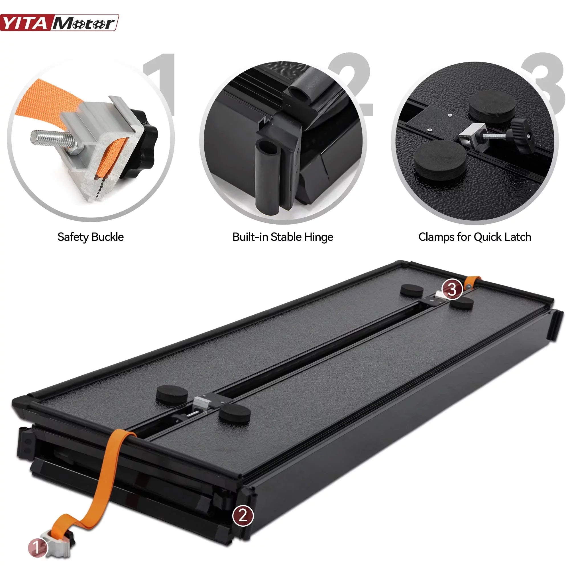 Ledkingdomus 8 ft 96.3" Bed Tonneau Shield Soft Quad-Fold 2002-2023 Dodge Ram 1500 2500 3500