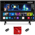 VIZIO 24-inch D-Series Full HD 1080p Smart TV (D24f) with AirPlay and Chromecast Built-in, Screen Mirroring, Voice Control, & 150+ Free Streaming Channels Bundle with Cable Ties and Microfiber