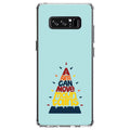 DistinctInk Clear Shockproof Hybrid Case Samsung Galaxy Note 8 - TPU Bumper, Acrylic Back, Tempered Glass Screen Protector - A Faith Can Moves Mountains