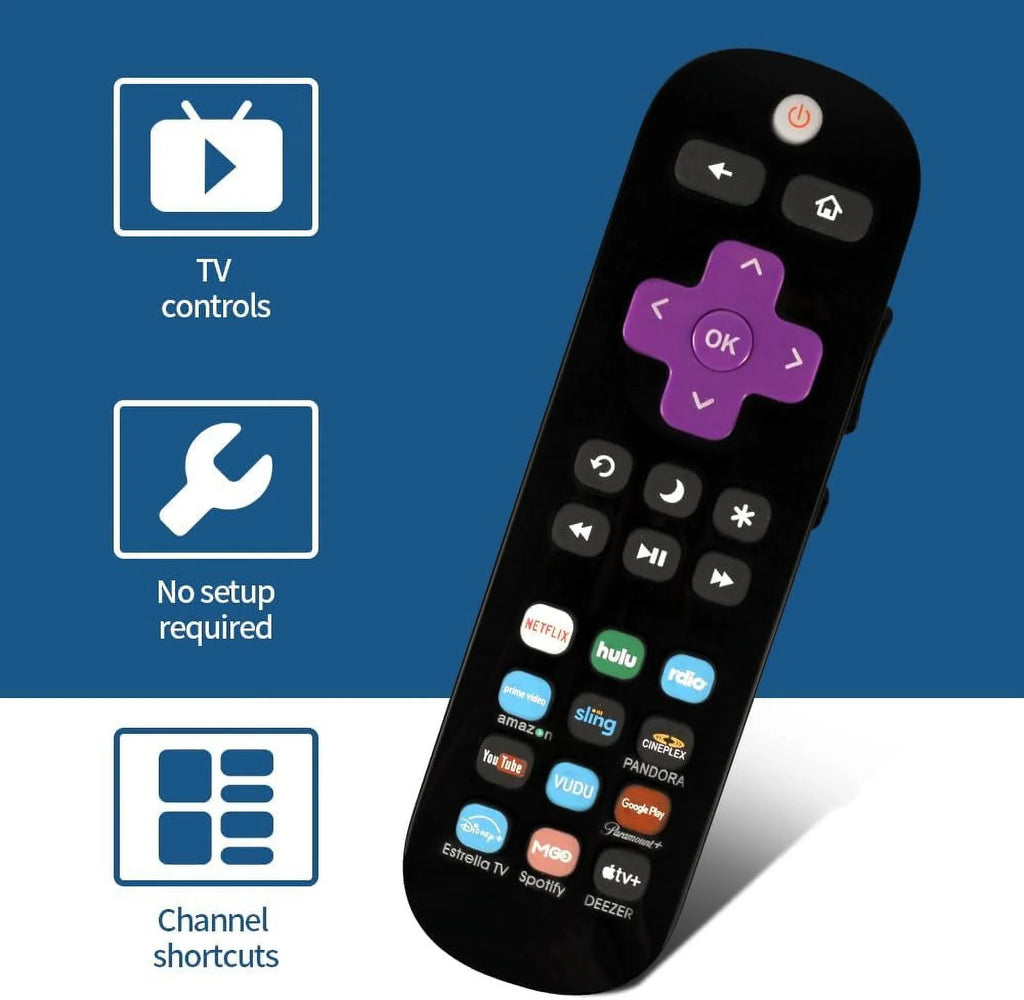 Pack of 2 Universal Replace Remote Applicable TCL Roku TV/Hisense TV/Onn TV/Philips TV/Sharp TV/Westinghouse