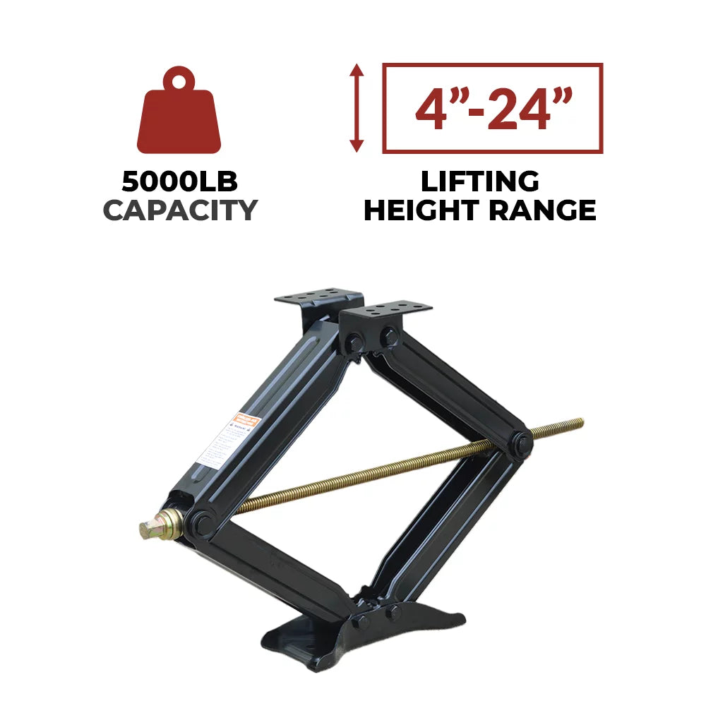 Bastion Distribution Two New 24" Scissor Jacks | 5000lb Capacity | 4-24” Adjustable Height | Top-notch For Stabilizing Trailers, Campers & More | BJ-5000MSJ24