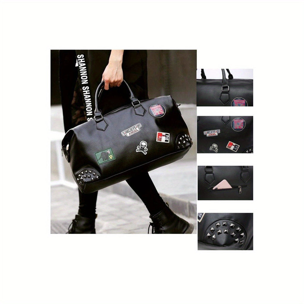 MICHROE Travel Bag Large Tote Crossbody Handbag PU Leather Weekender Duffel Bag