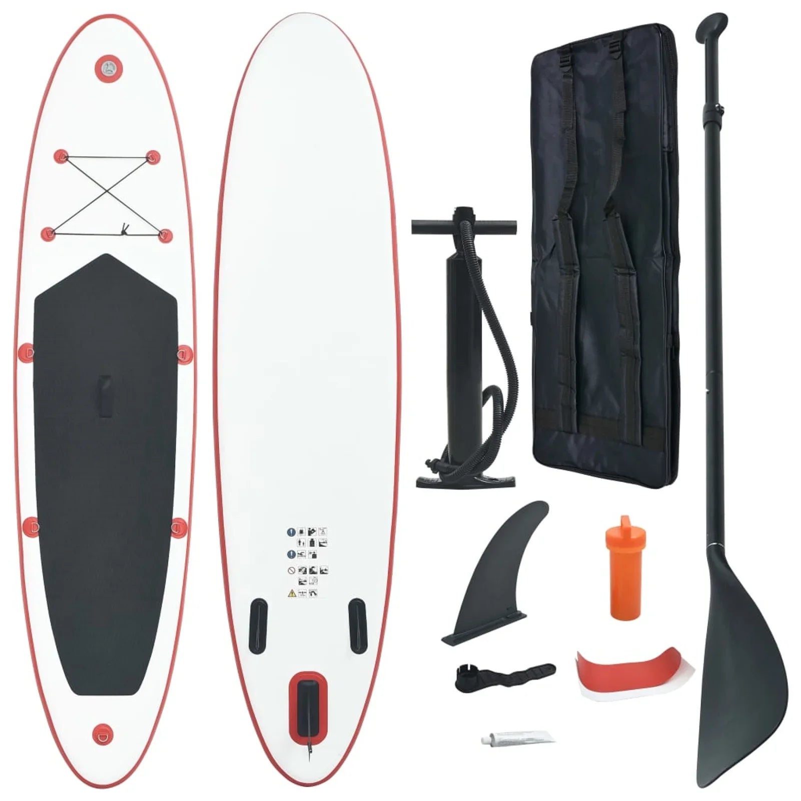 Ira parcel,Set Inflatable Red With Oar Red And White Paddle Set And - Resilient Fin Hand Pump Removable Fin And Vidaxl - Long-lasting And Oar Fin Hand Fin And - Paddle Uv -
