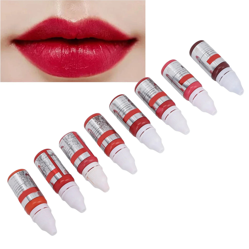 120ml Makeup Tattoo Ink Semi Permanent Lip Microblading Pigment Color 8pcs