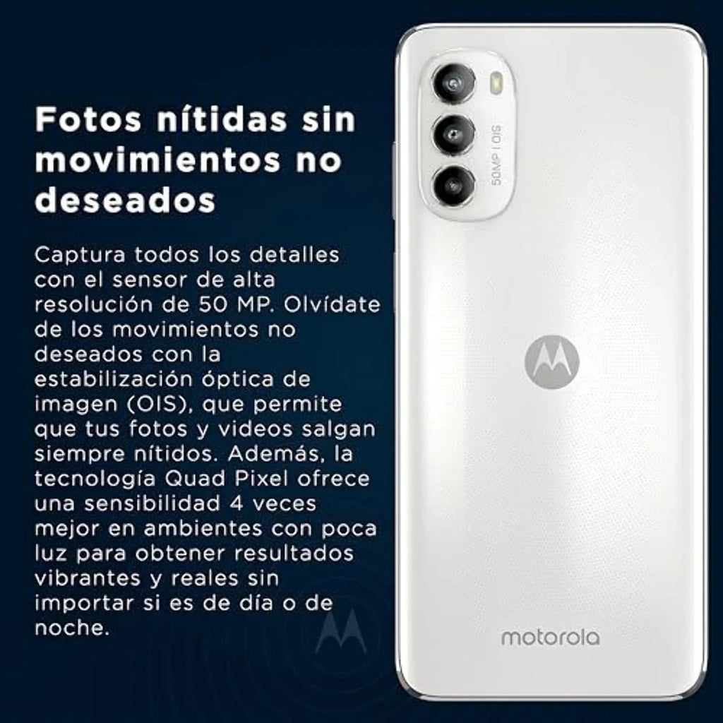 Motorola Moto G82 5G Single SIM | 6GB RAM + 128GB Internal Storage | Stereo Speakers W/Dolby Atmos | 50MP OIS Main Camera | 6.6" OLED 120Hz Display | GSM Only NO CDMA| International Version - (White)