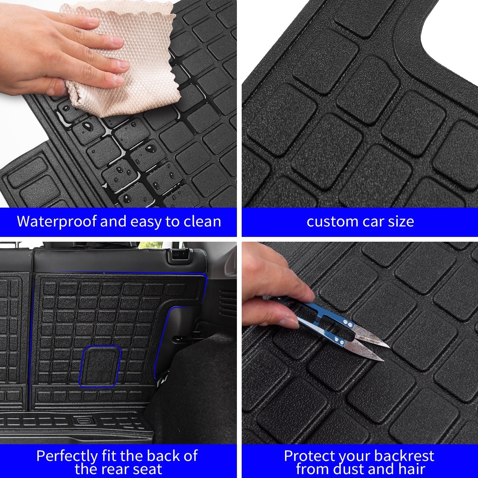 Fit 2017-2022 Honda CRV Fuel Trunk Mat Cargo Liner Rear Trunk Liner TPE All Seat Back Coating Protector 2021 CR-V Accessories (Trunk Mats + Backrest Mats)