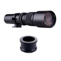 Aibecy 500mm F/8.0-32 Multi Coated Super Telephoto Lens Manual Zoom + T-Mount to NEX E-Mount Adapter Ring Kit Replacement Sony A9 A7 A7R A7S A5000 A6000 A6500 NEX-7 NEX-5 NEX-6 Cameras
