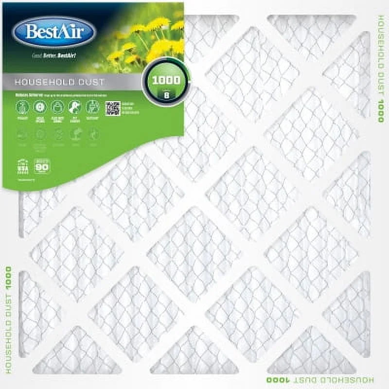Best Air B1-1825-8-12 18" x 25" x 1" Pleated Furnace Air Filter 90 Days - Quantity of 12