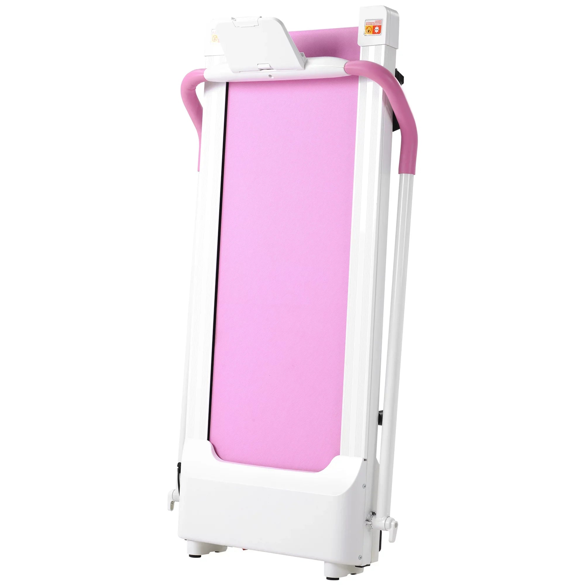 Treadmill Folding Treadmill Home Portable Electric Motorized Treadmill Running Exercise Machine Compact Treadmill Home Gym Fitness Workout Walking; No Installation Required; White&Pink